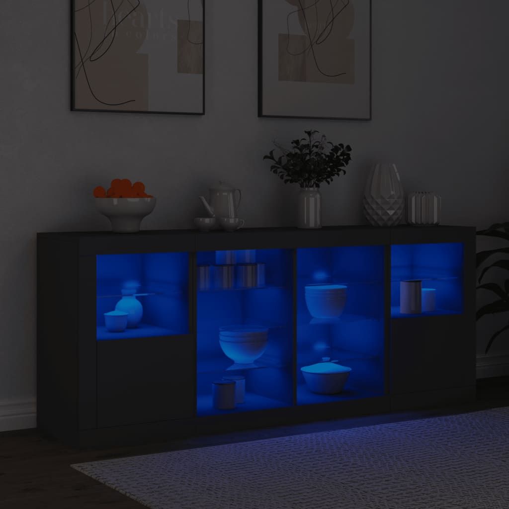 Buffet avec éclairage LED 163x37x67 cm