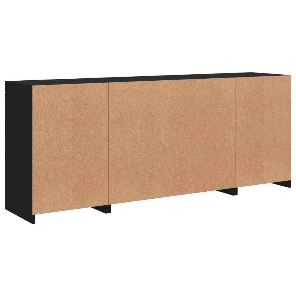 Dressoir met LED-verlichting 163x37x67 cm eikenkleurig