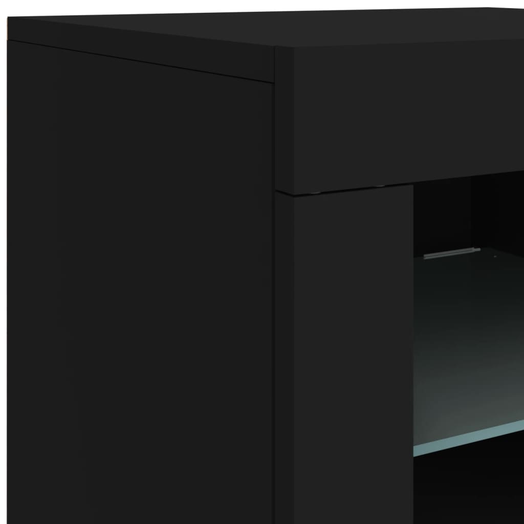 Buffet avec éclairage LED 163x37x67 cm couleur chêne