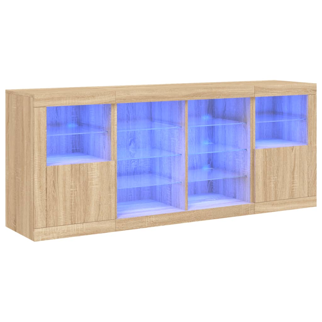 Buffet avec éclairage LED 163x37x67 cm