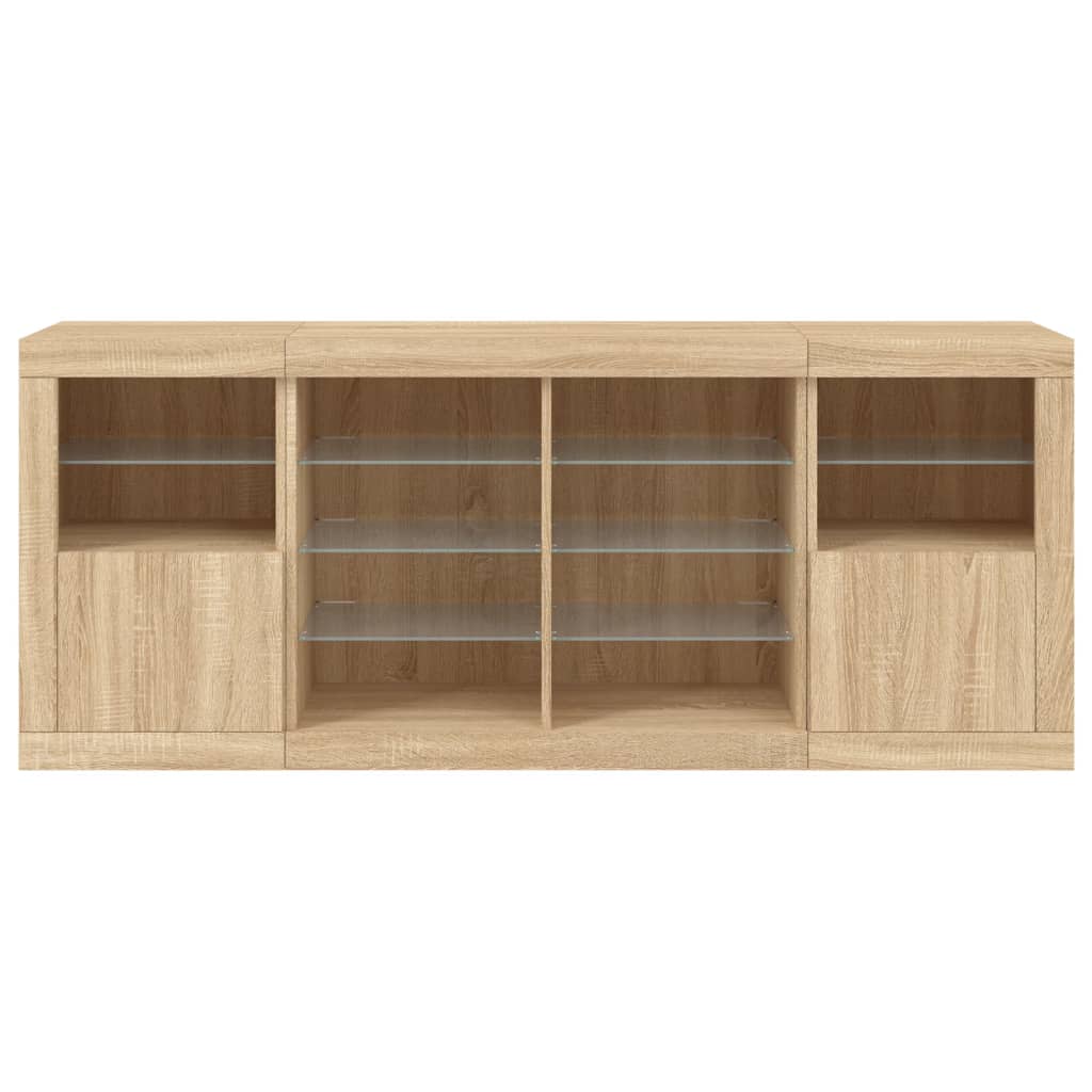 Dressoir met LED-verlichting 163x37x67 cm