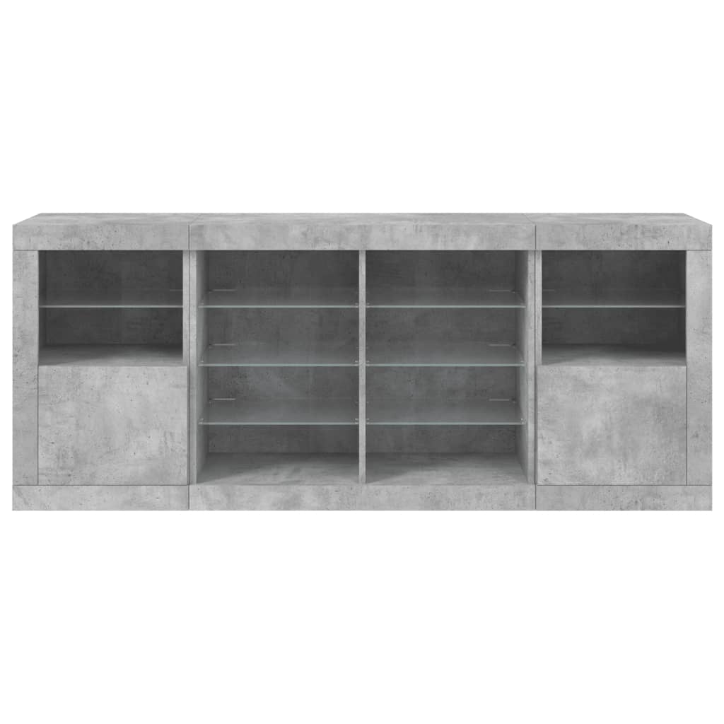 Buffet avec éclairage LED 163x37x67 cm