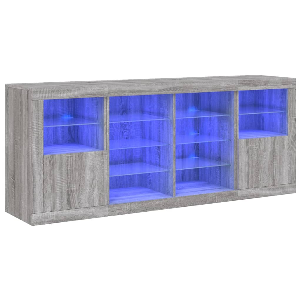 Buffet avec éclairage LED 163x37x67 cm