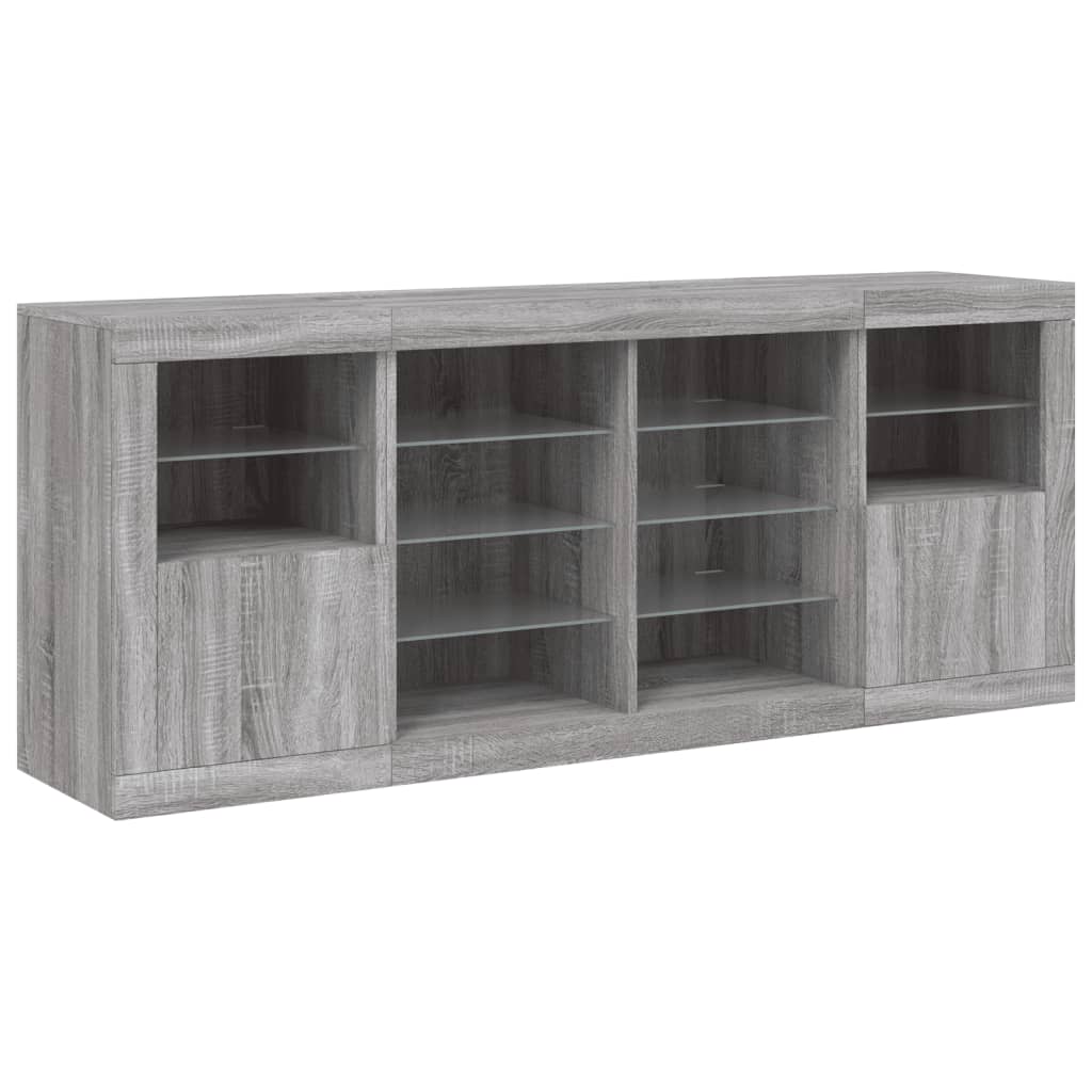 Dressoir met LED-verlichting 163x37x67 cm