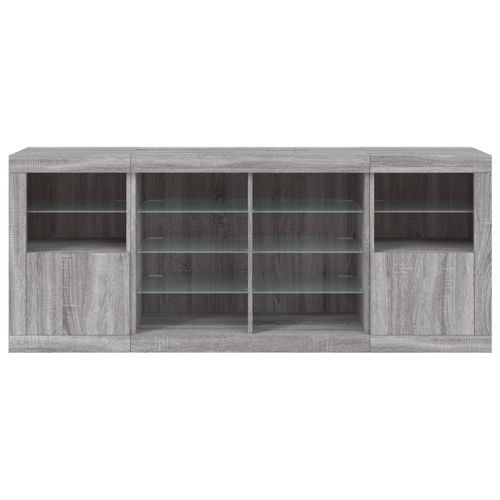 Buffet avec éclairage LED 163x37x67 cm