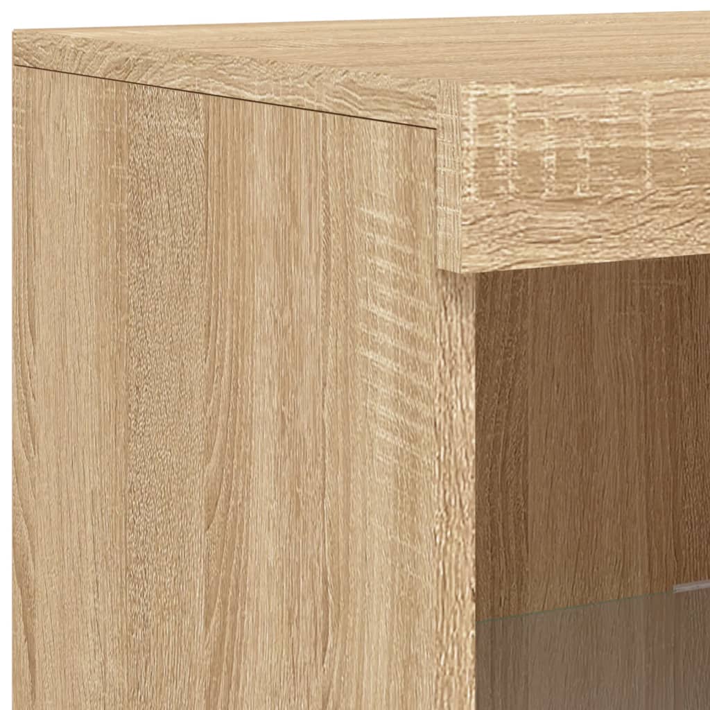 Buffets avec éclairage LED 3 pcs en bois travaillé.