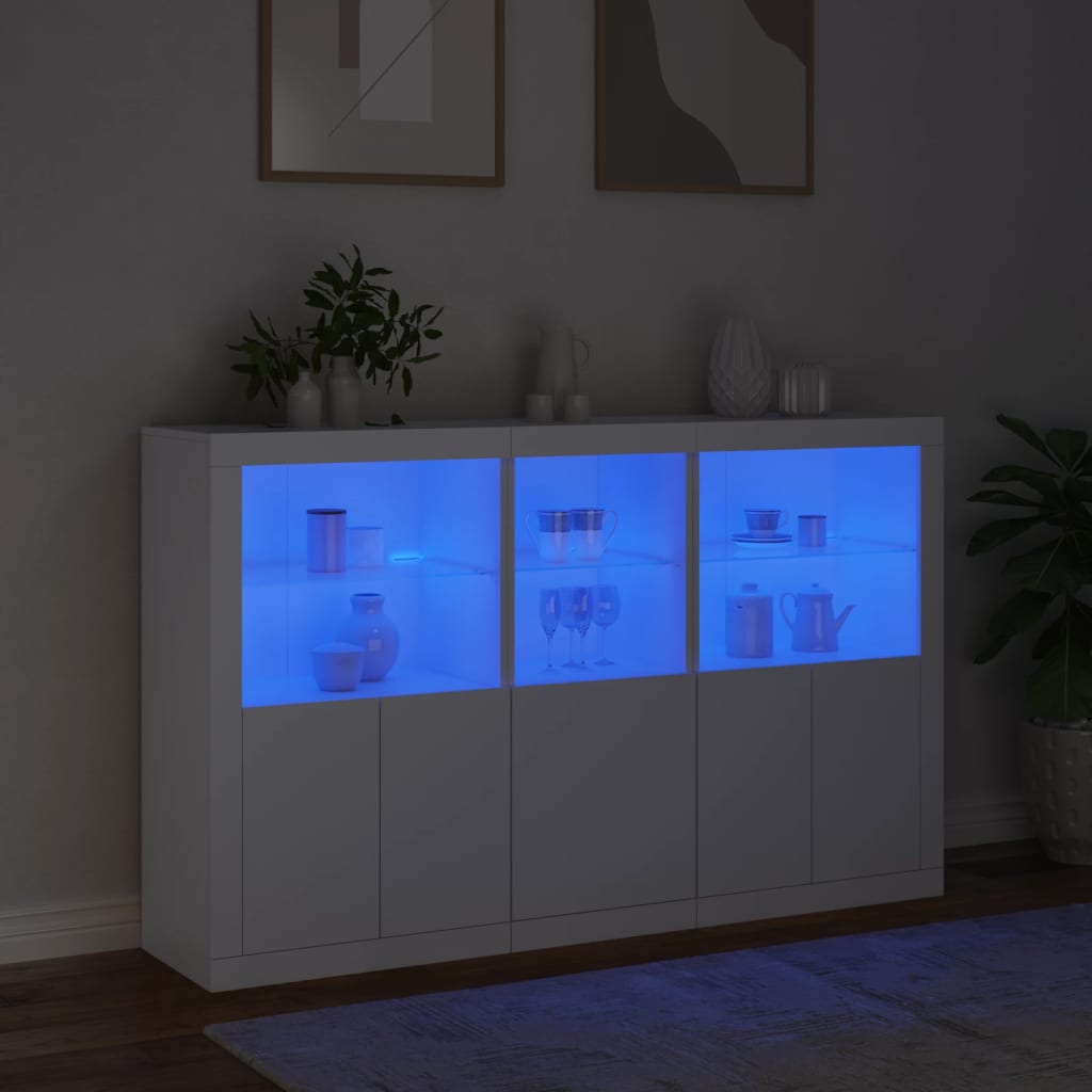 Buffet avec éclairage LED 162x37x100 cm