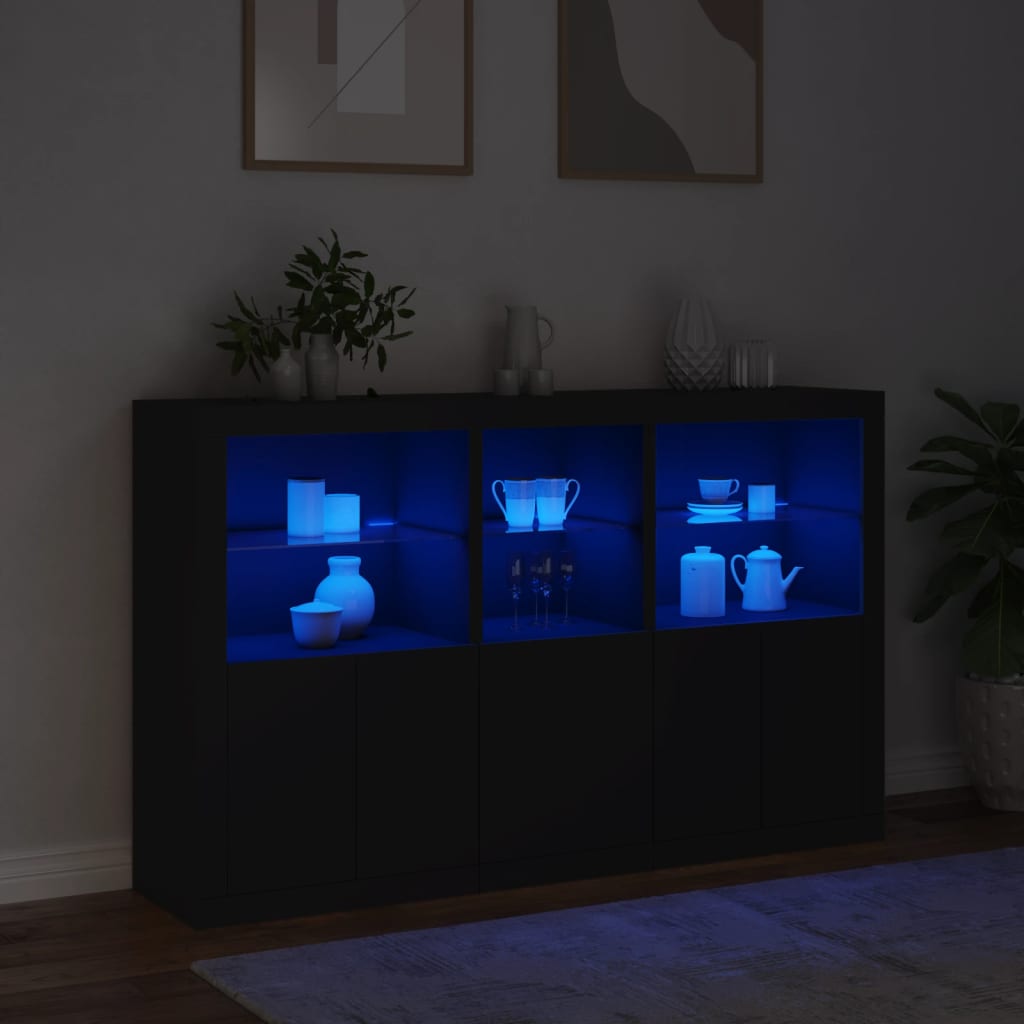 Buffet avec éclairage LED 162x37x100 cm