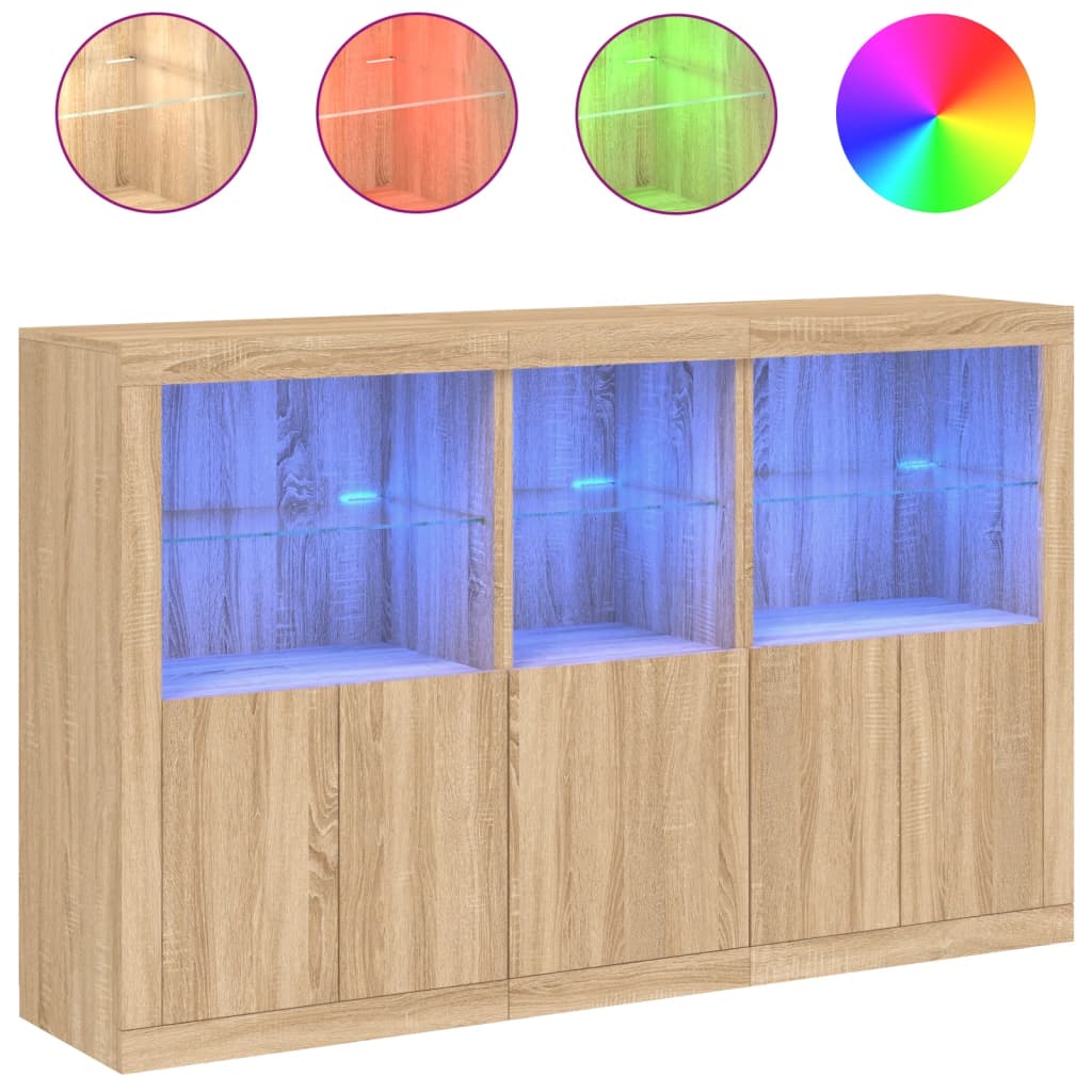 Dressoir met LED-verlichting 162x37x100 cm