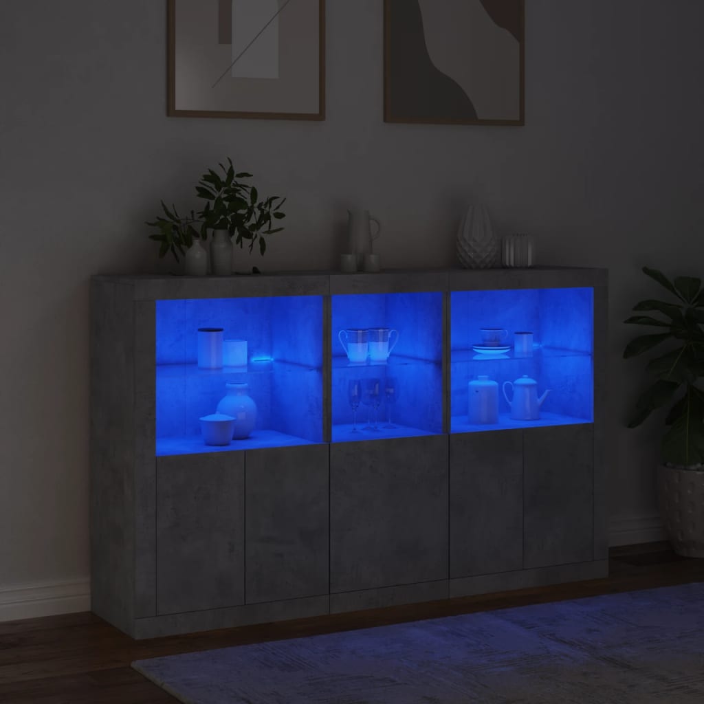 Buffet avec éclairage LED 162x37x100 cm