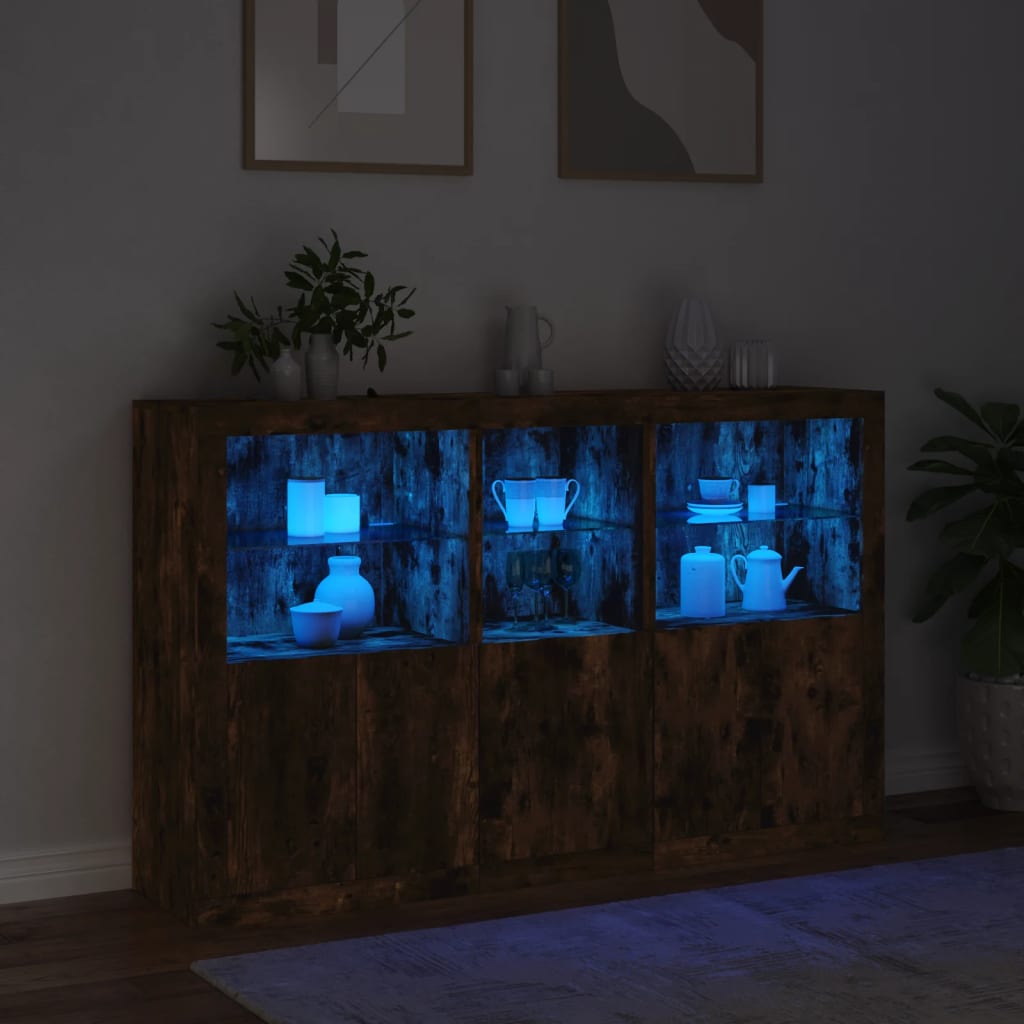 Buffet avec éclairage LED 162x37x100 cm