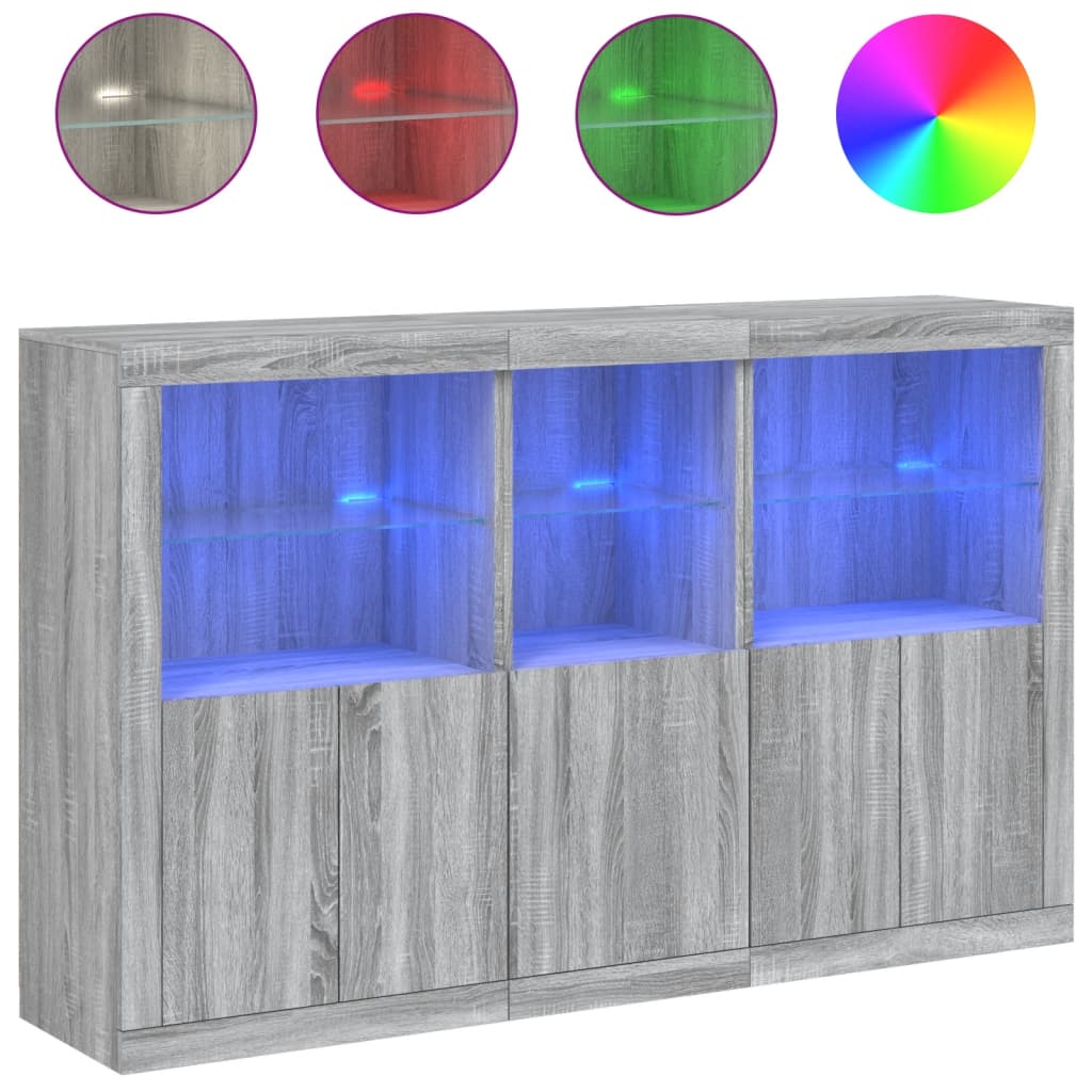 Dressoir met LED-verlichting 162x37x100 cm