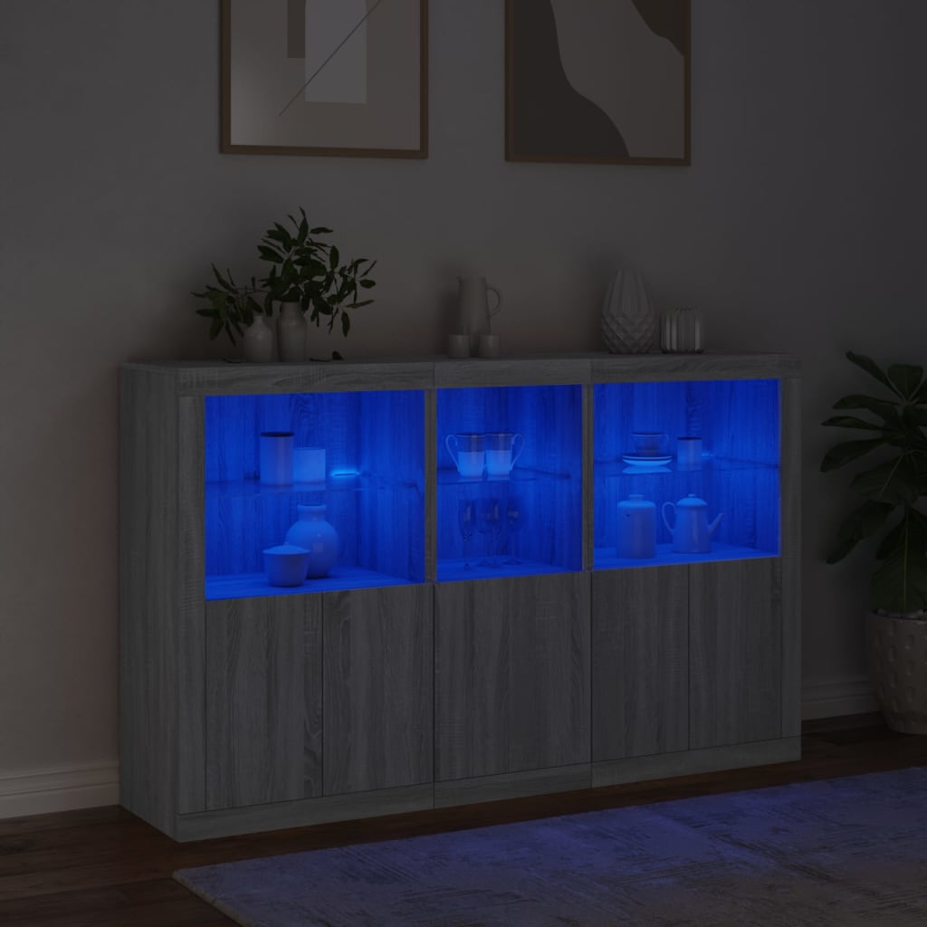 Buffet avec éclairage LED 162x37x100 cm