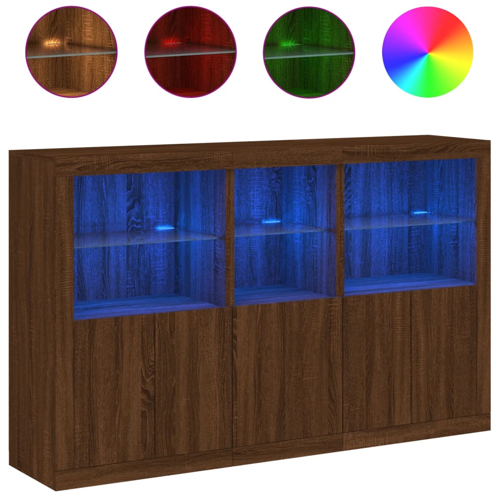 Dressoir met LED-verlichting 162x37x100 cm