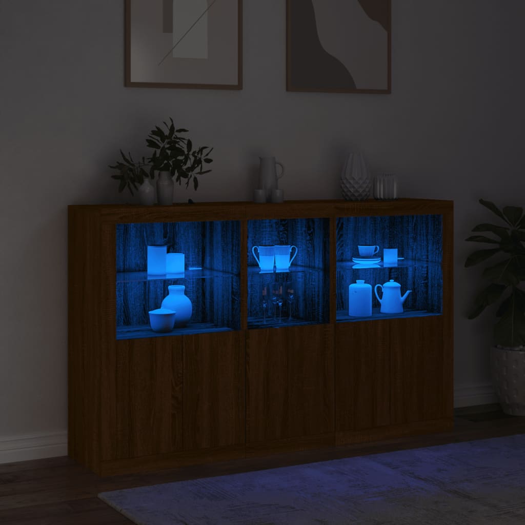 Buffet avec éclairage LED 162x37x100 cm