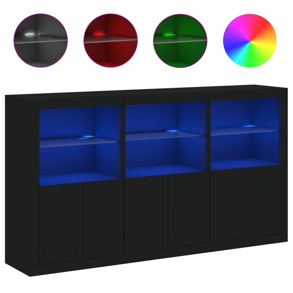 Dressoir met LED-verlichting 181,5x37x100 cm