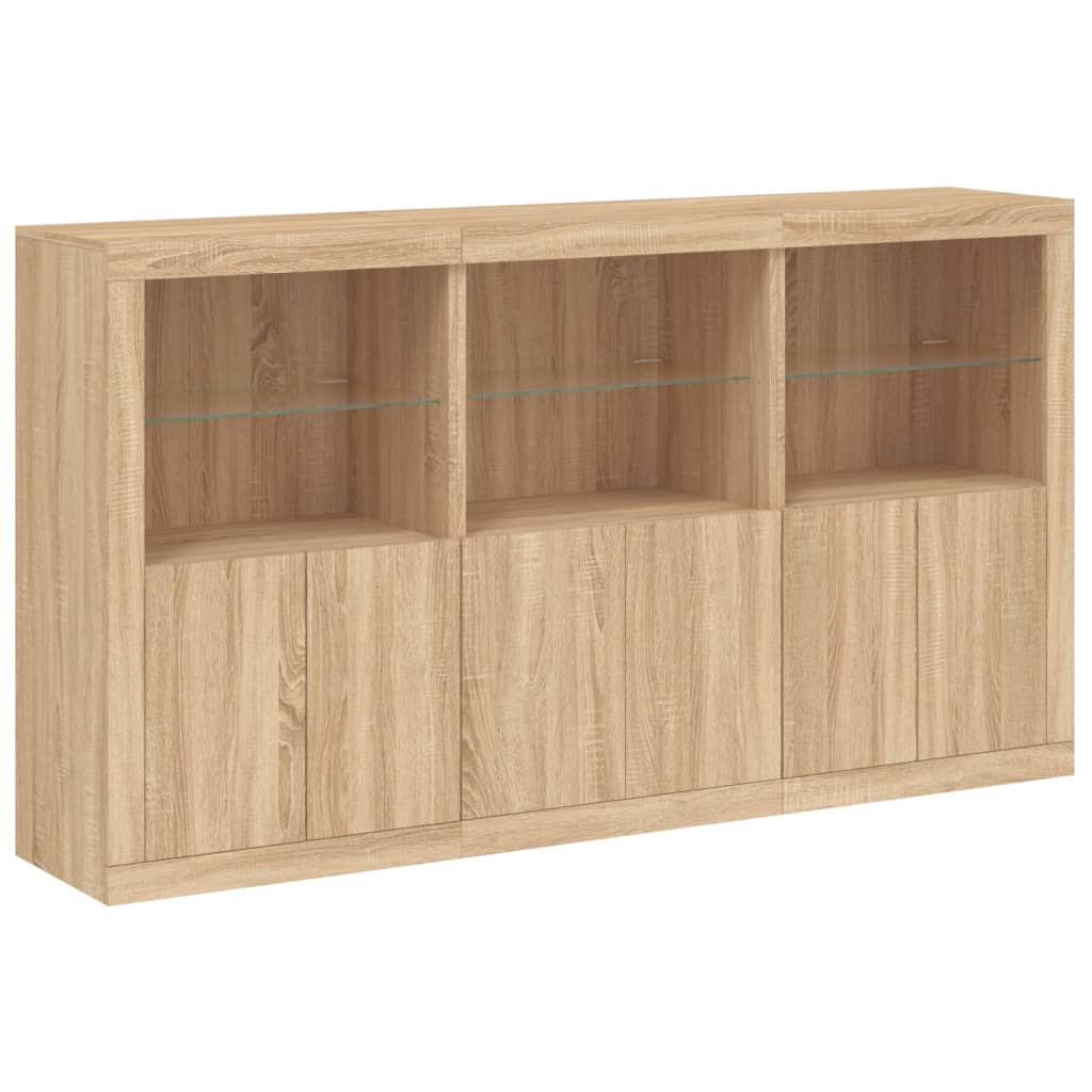 Dressoir met LED-verlichting 181,5x37x100 cm