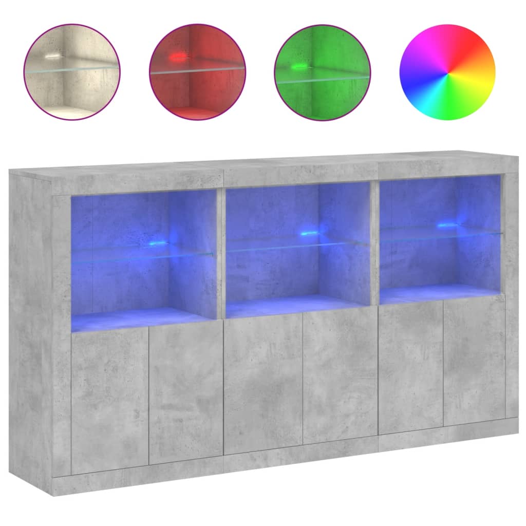 Buffet avec éclairage LED 181,5x37x100 cm