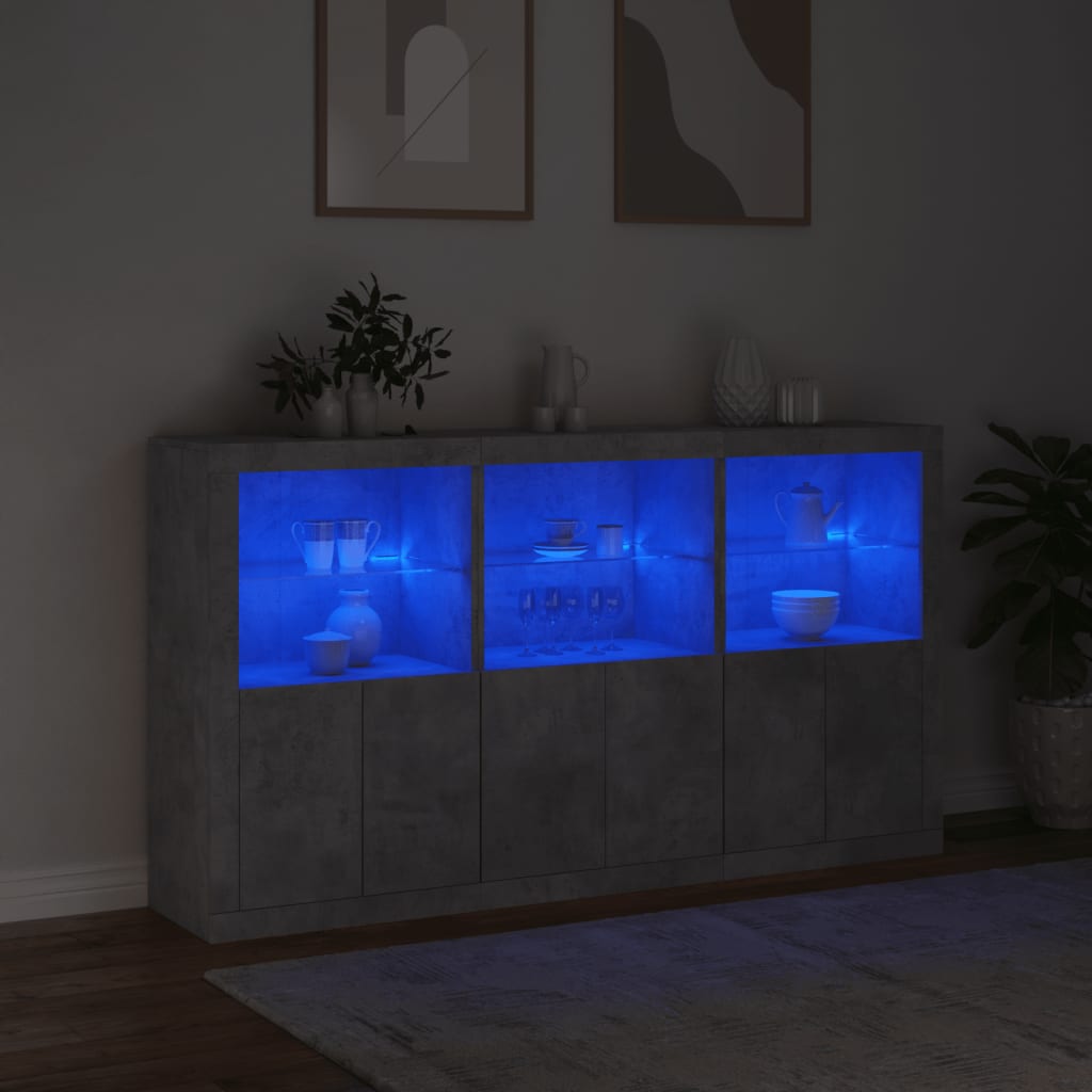 Buffet avec éclairage LED 181,5x37x100 cm