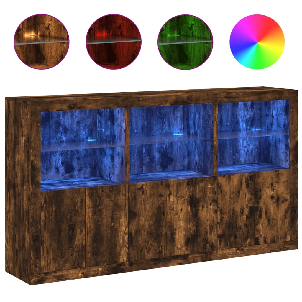 Dressoir met LED-verlichting 181,5x37x100 cm