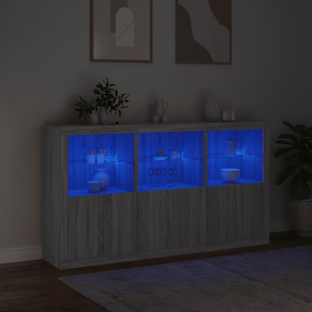 Buffet avec éclairage LED 181,5x37x100 cm