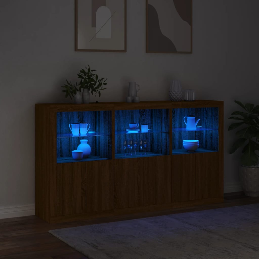 Buffet avec éclairage LED 181,5x37x100 cm