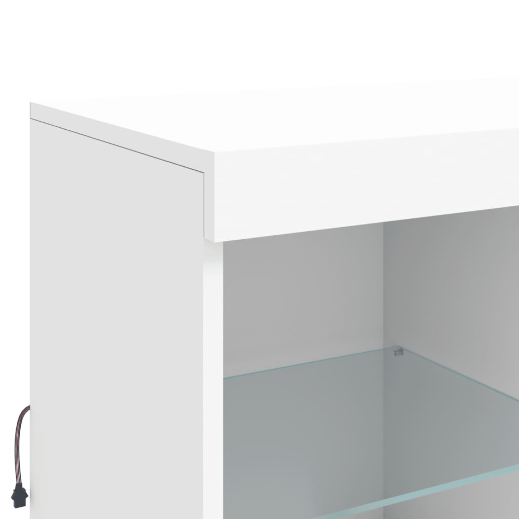 Dressoir met LED-verlichting 202x37x100 cm eikenkleurig