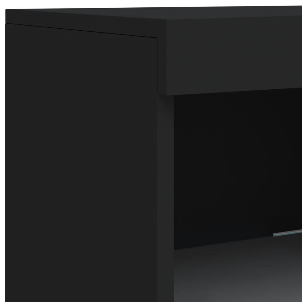 Buffet avec éclairage LED 202x37x100 cm couleur chêne