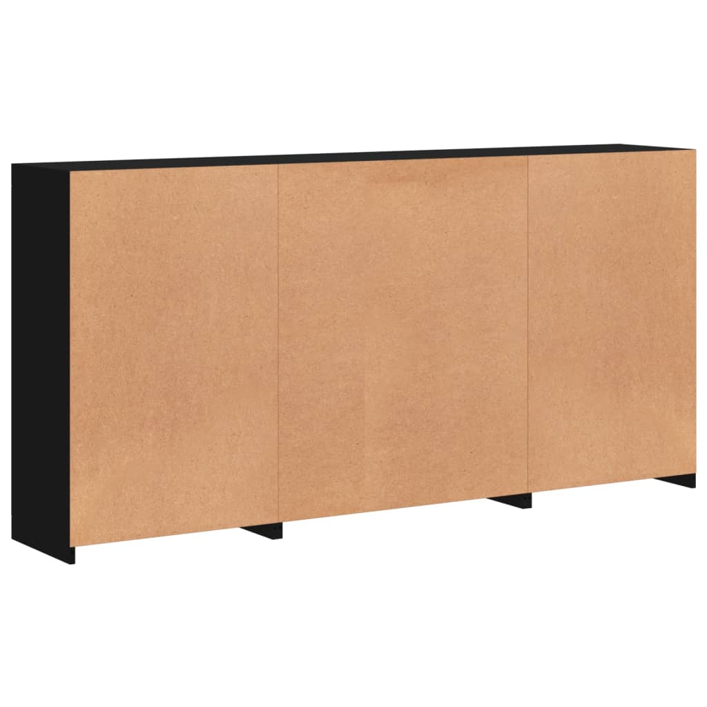 Dressoir met LED-verlichting 202x37x100 cm eikenkleurig