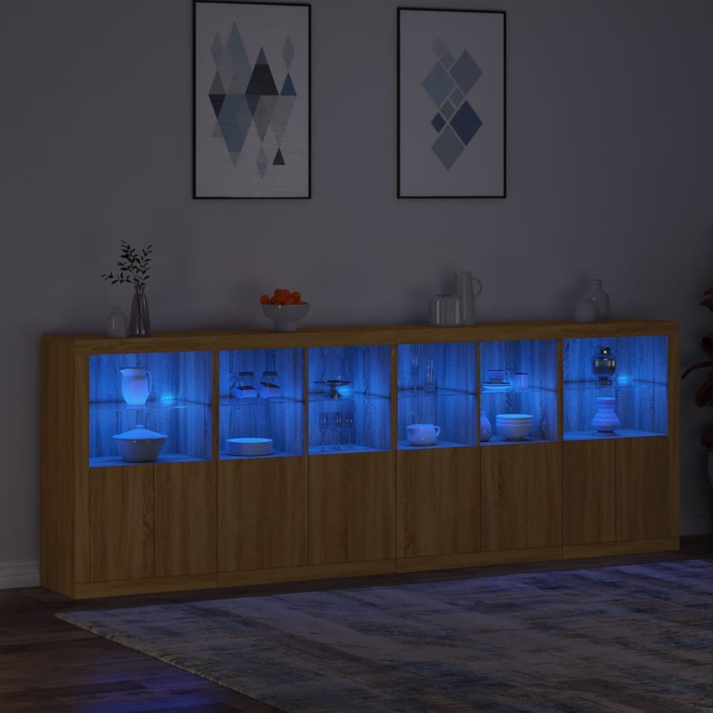 Buffet avec éclairage LED 283x37x100 cm