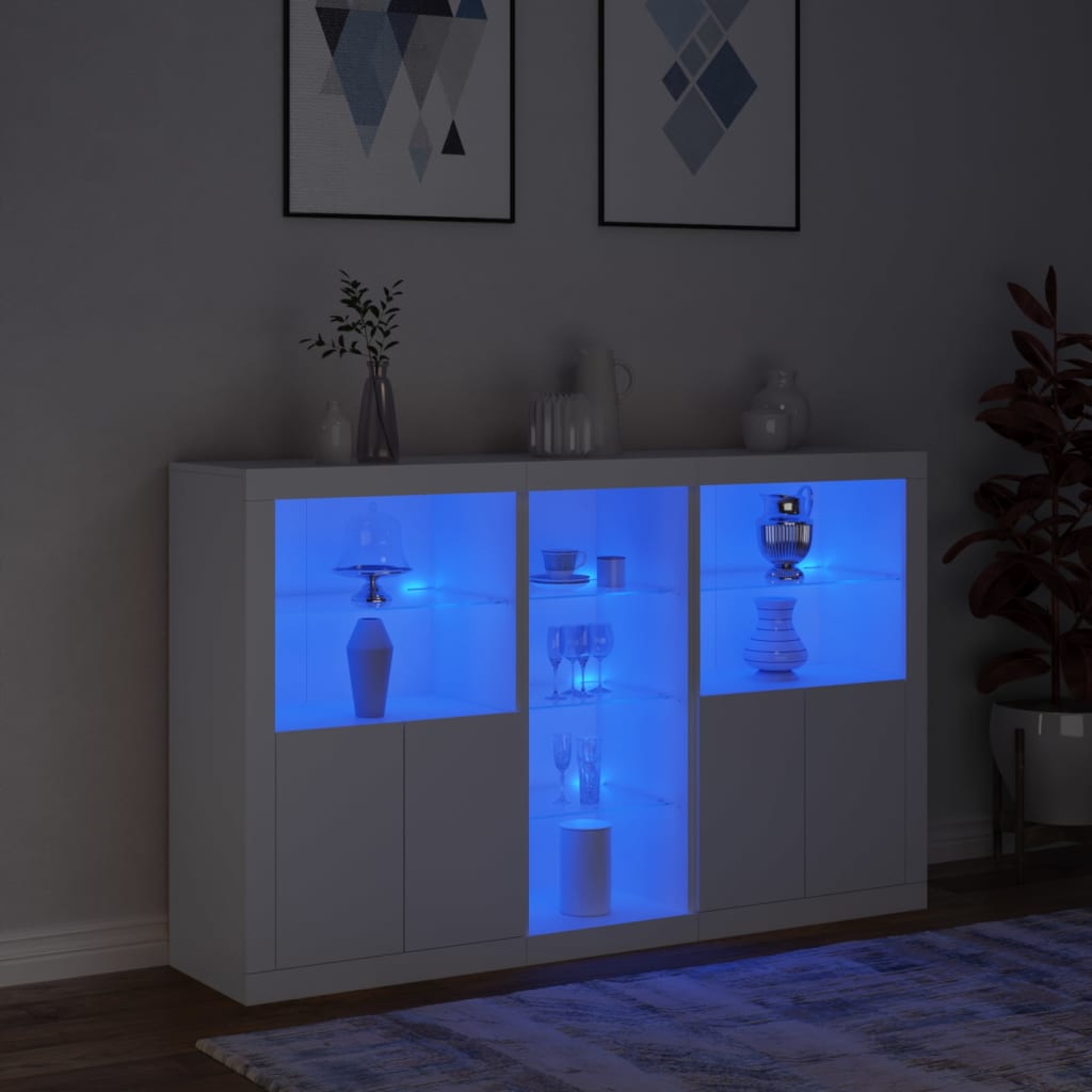 Buffet avec éclairage LED 162x37x100 cm