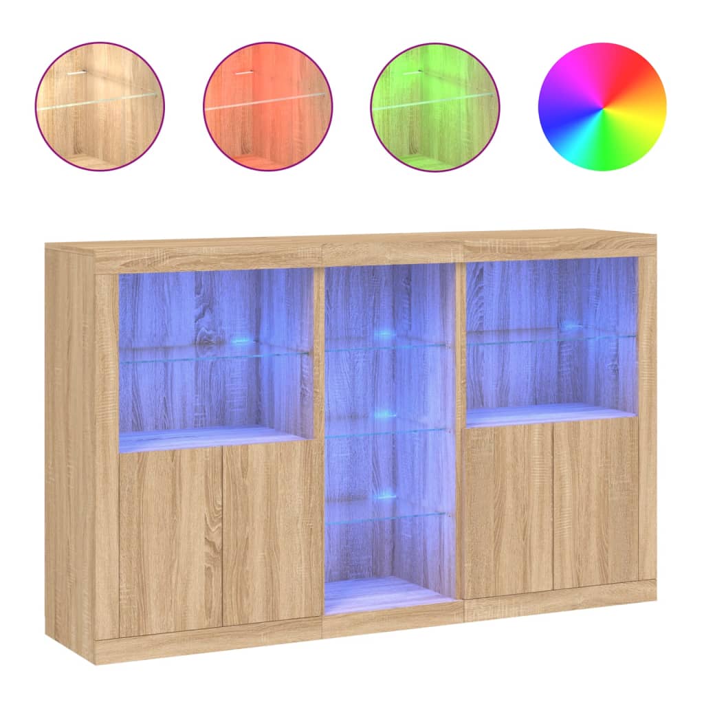 Dressoir met LED-verlichting 162x37x100 cm