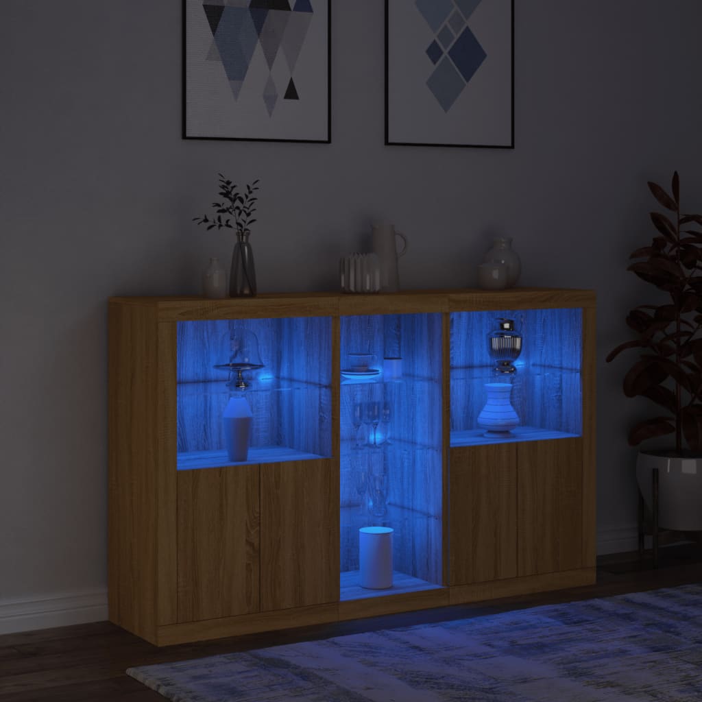 Dressoir met LED-verlichting 162x37x100 cm