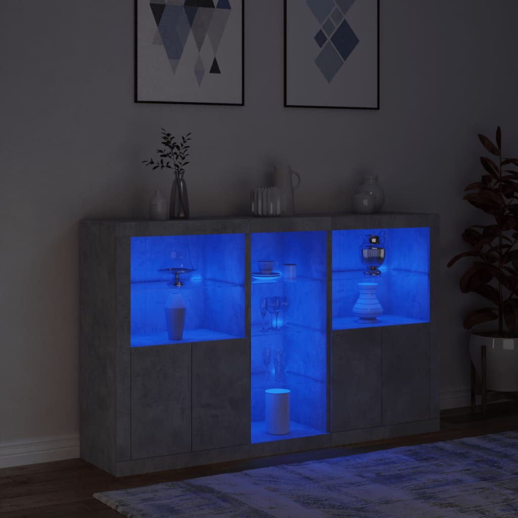 Buffet avec éclairage LED 162x37x100 cm