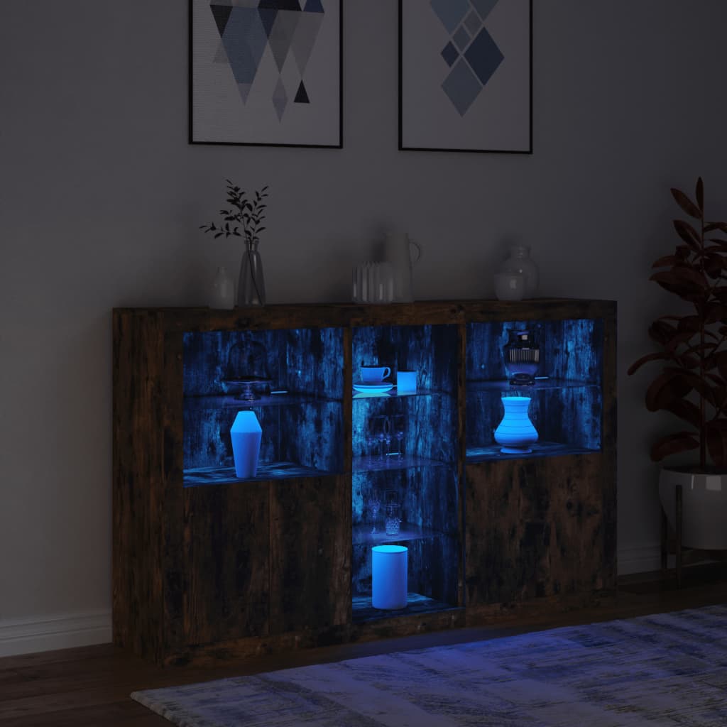 Buffet avec éclairage LED 162x37x100 cm