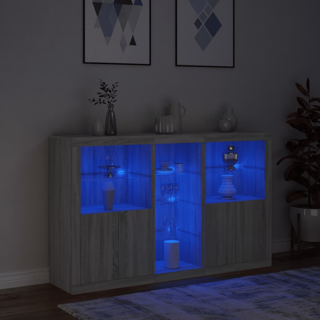 Buffet avec éclairage LED 162x37x100 cm