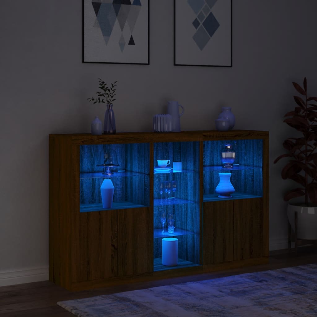 Buffet avec éclairage LED 162x37x100 cm