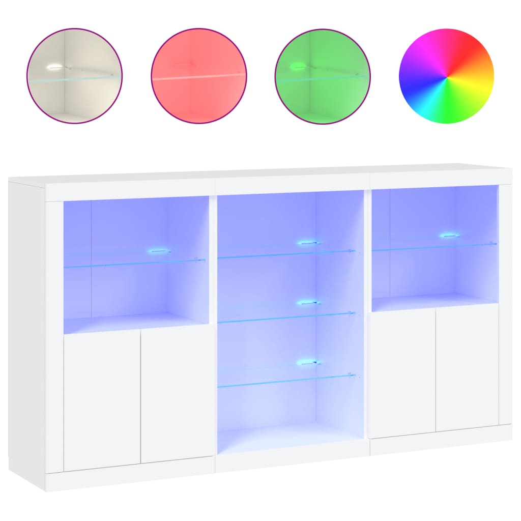 Dressoir met LED-verlichting 181,5x37x100 cm