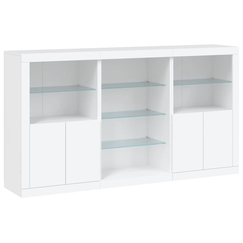 Buffet avec éclairage LED 181,5x37x100 cm chêne sonoma gris