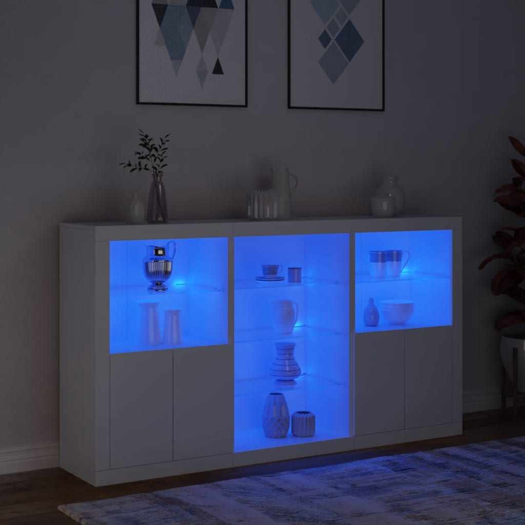 Buffet avec éclairage LED 181,5x37x100 cm