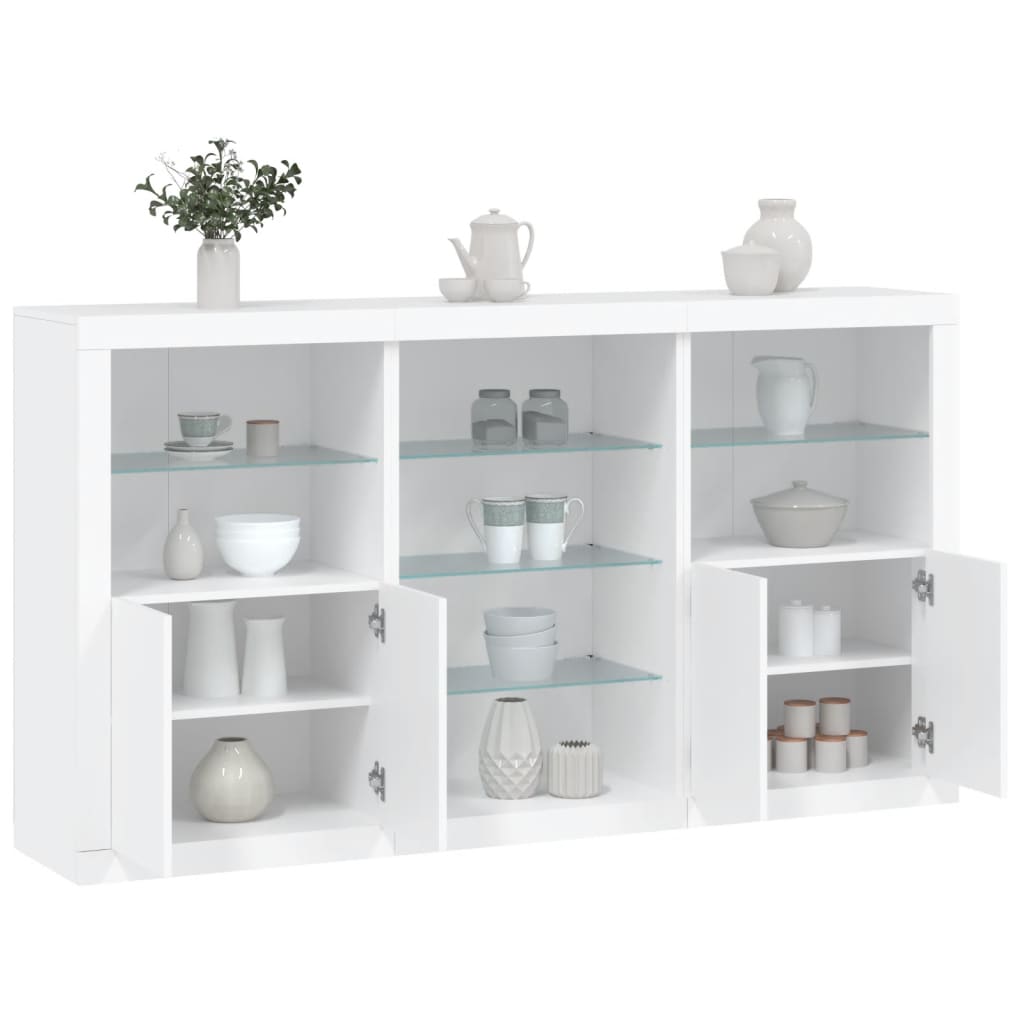 Buffet avec éclairage LED 181,5x37x100 cm chêne sonoma gris