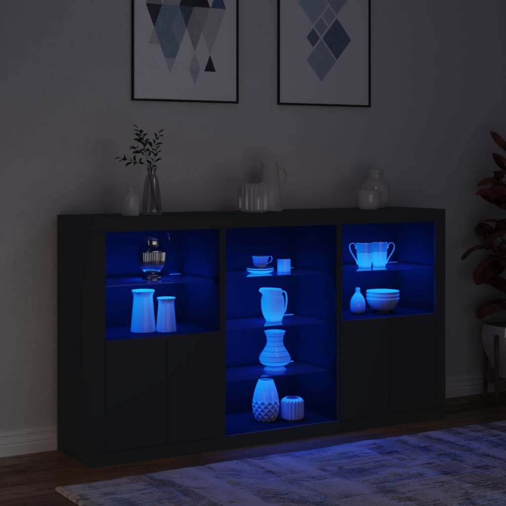 Buffet avec éclairage LED 181,5x37x100 cm