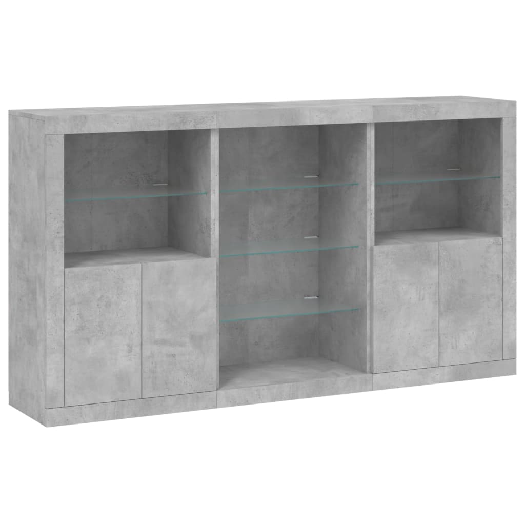 Buffet avec éclairage LED 181,5x37x100 cm chêne sonoma gris