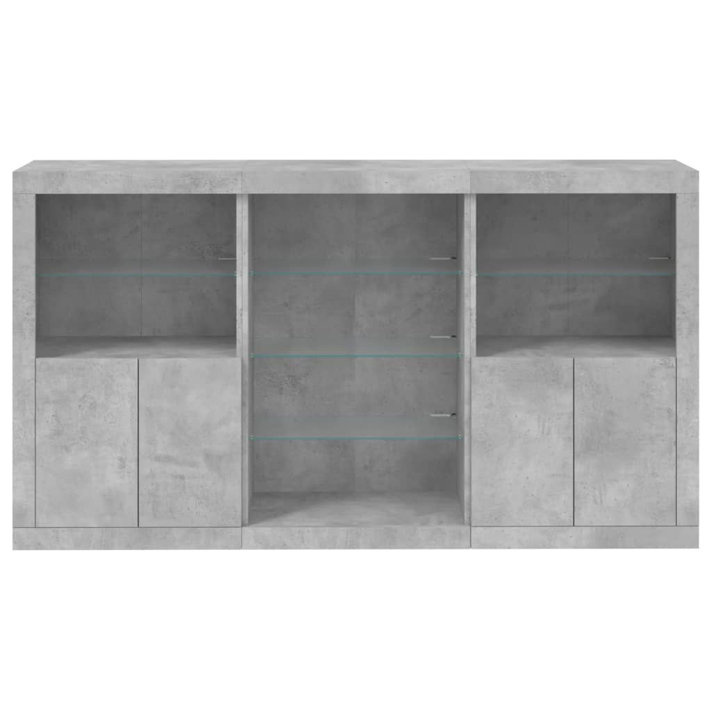 Buffet avec éclairage LED 181,5x37x100 cm chêne sonoma gris