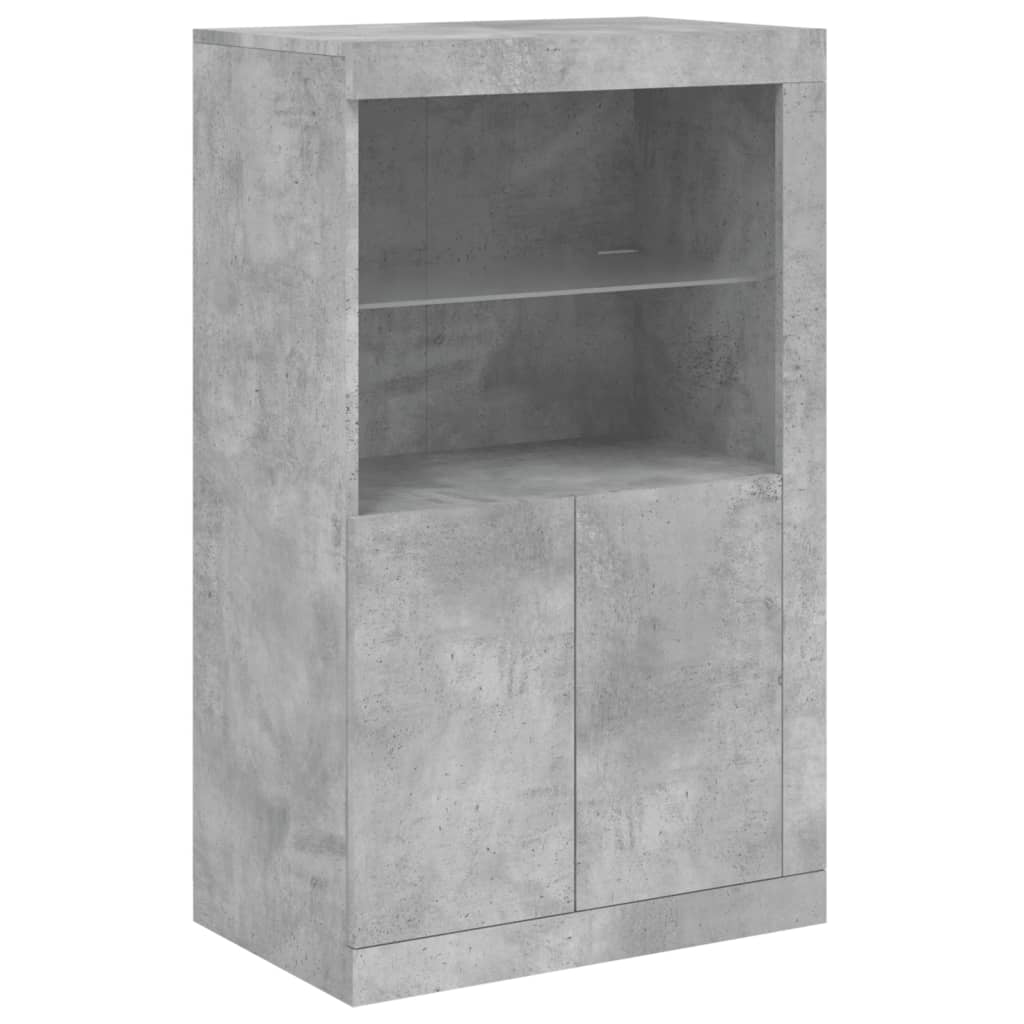 Buffet avec éclairage LED 181,5x37x100 cm chêne sonoma gris