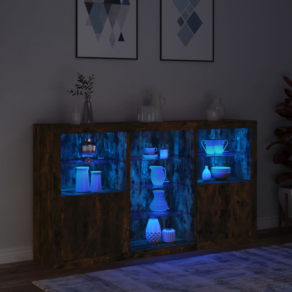 Buffet avec éclairage LED 181,5x37x100 cm