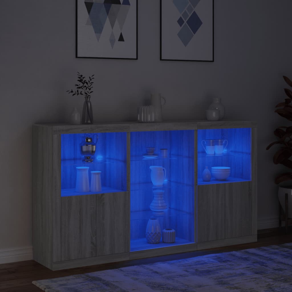 Buffet avec éclairage LED 181,5x37x100 cm