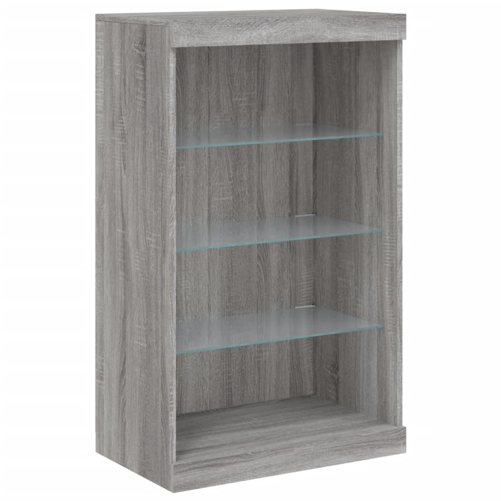 Buffet avec éclairage LED 181,5x37x100 cm chêne sonoma gris