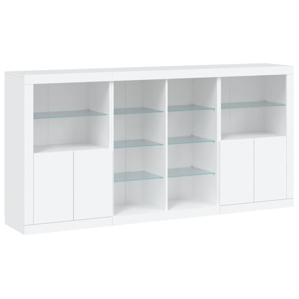 Dressoir met LED-verlichting 202x37x100 cm eikenkleurig