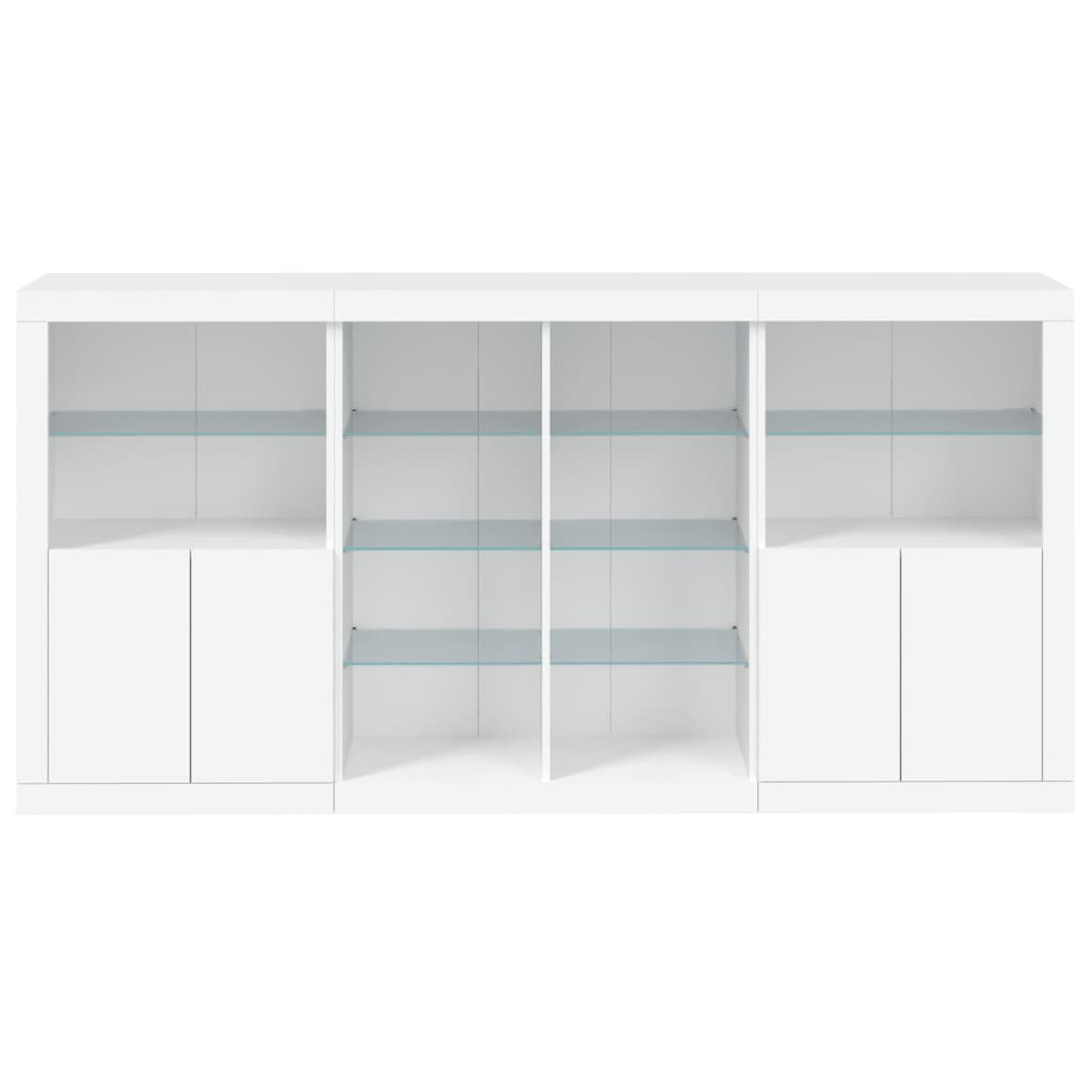 Buffet avec éclairage LED 202x37x100 cm chêne sonoma gris